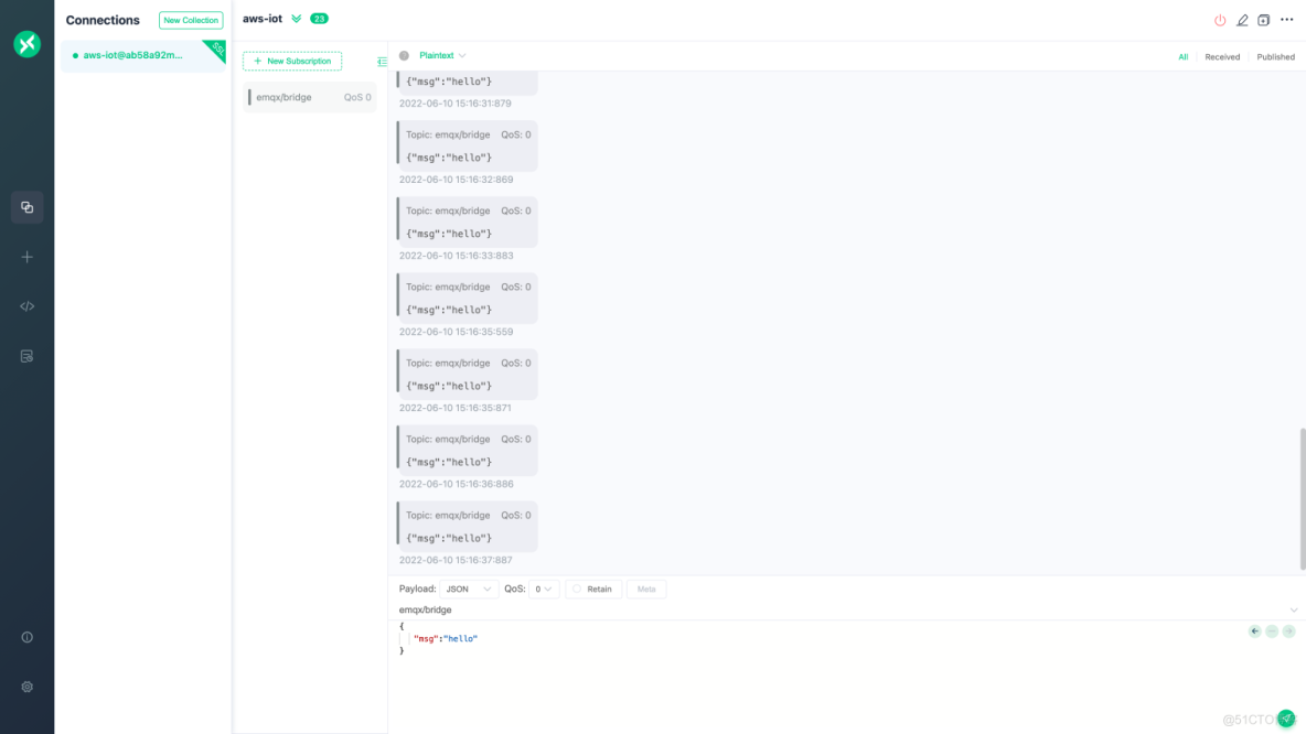 将 EMQX Cloud 数据通过公网桥接到 AWS IoT_物联网_17