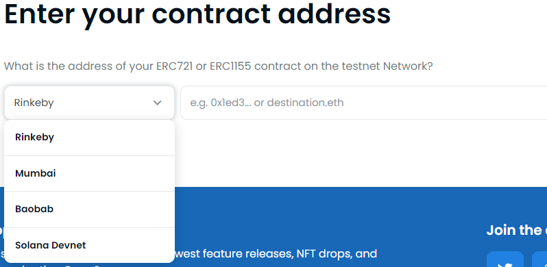 How to release NFT in batches in opensea (rinkeby test network)