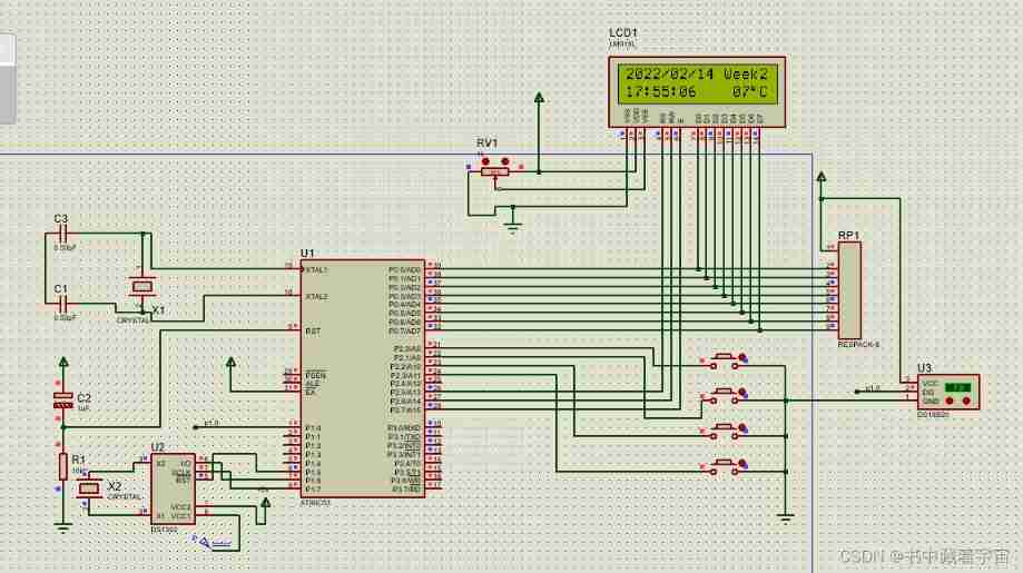 Temperature measurement and display of 51 single chip microcomputer [simulation]