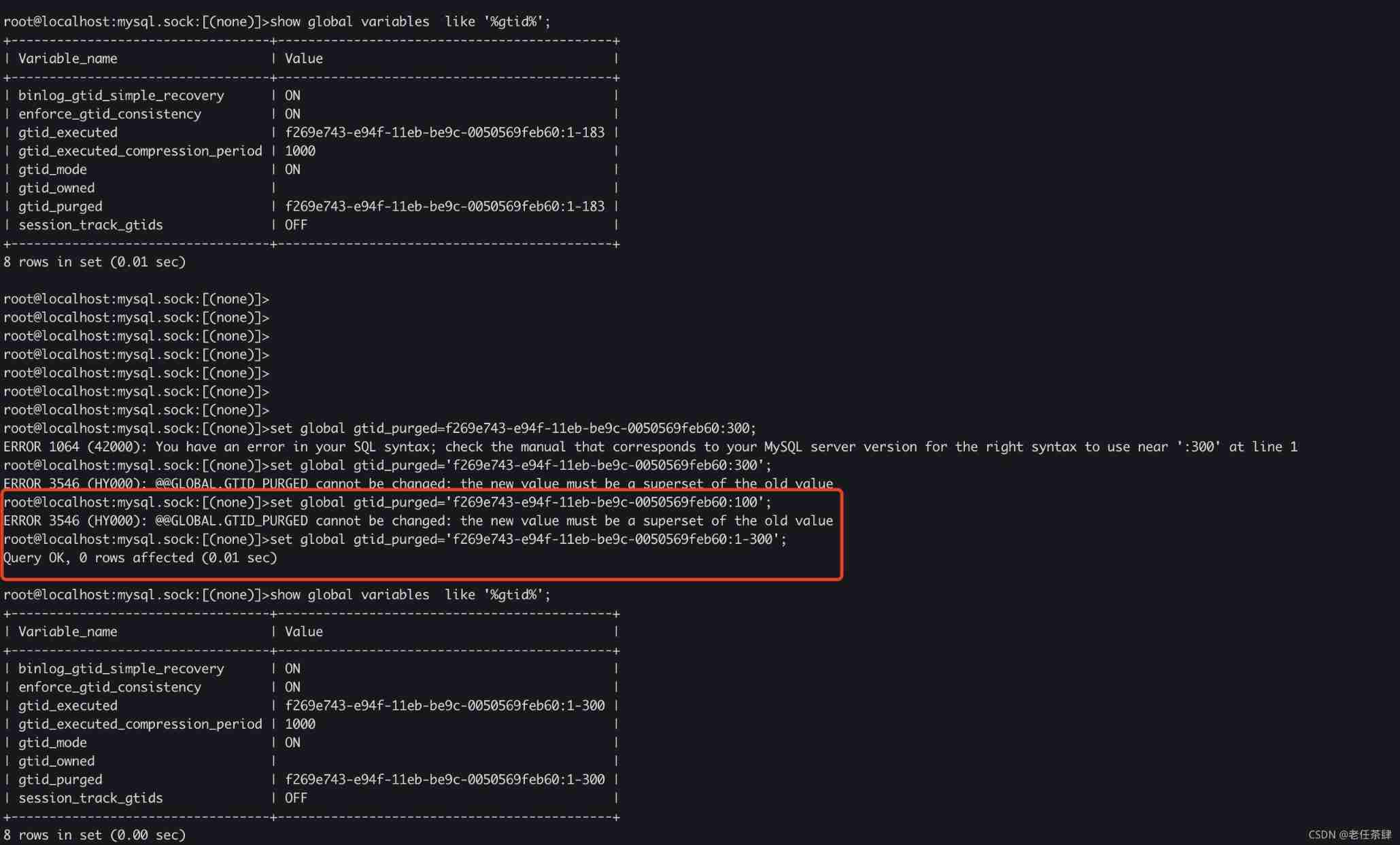 MySQL Gtid_ Executed and gtid_ Purged modification time
