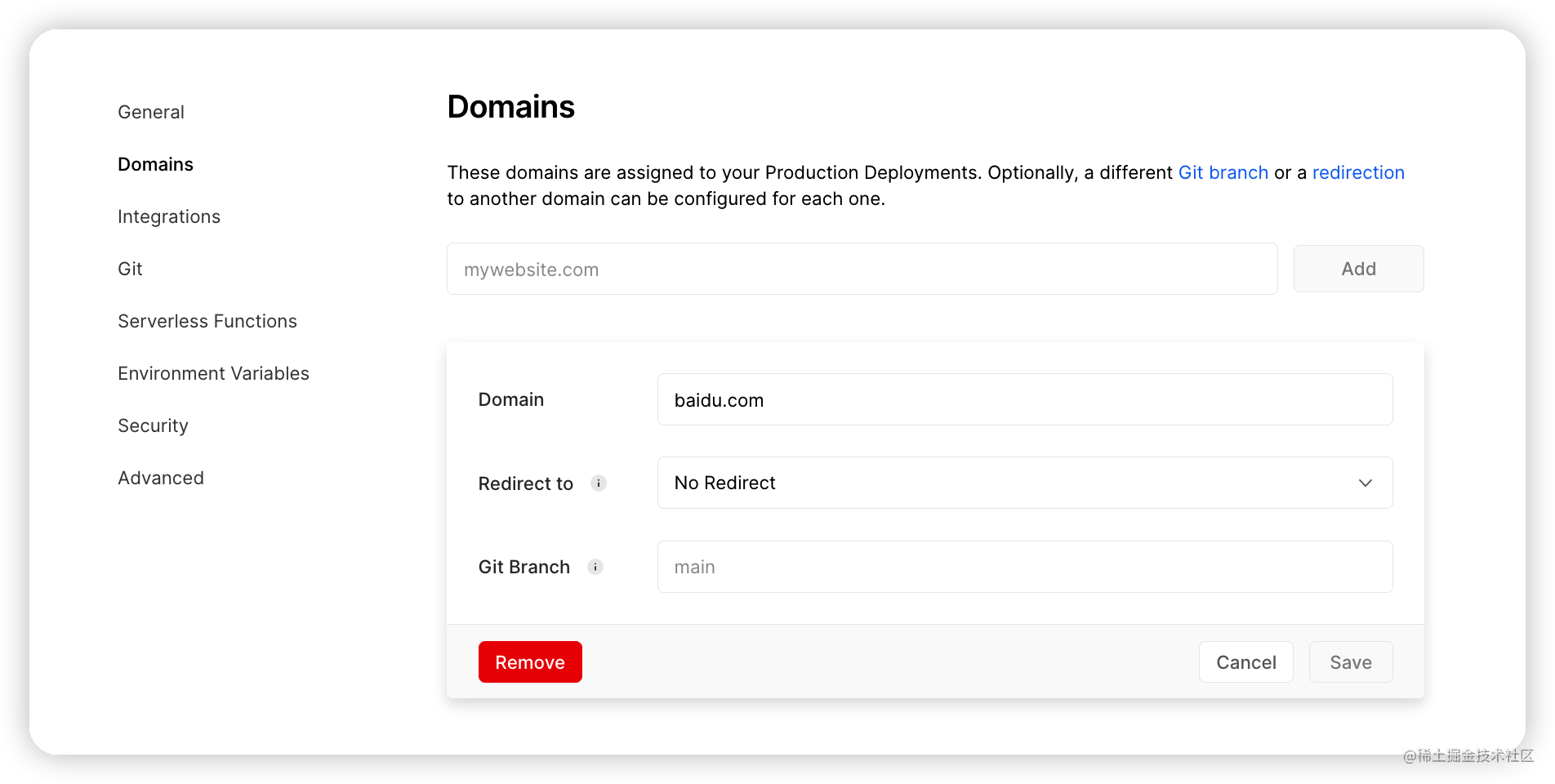 Custom domain name Custom domain name