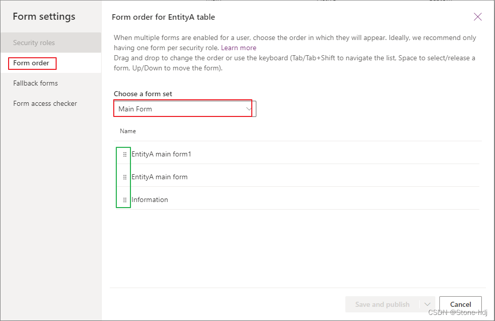 Dynamics crm: how to set the order of forms
