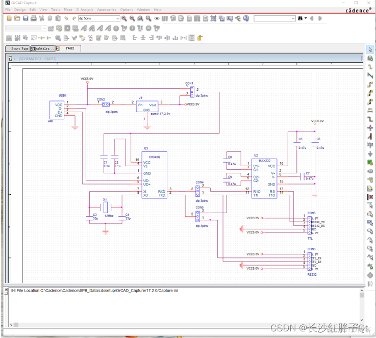  Hardware development notes （ Ten ）: Basic process of hardware development , To make a USB turn RS232 Module （ Nine ）： establish CH340G/MAX232 Packaging Library sop-16 And associate principle graphic devices _ Schematic diagram _23