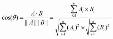 Matlab code about cosine similarity