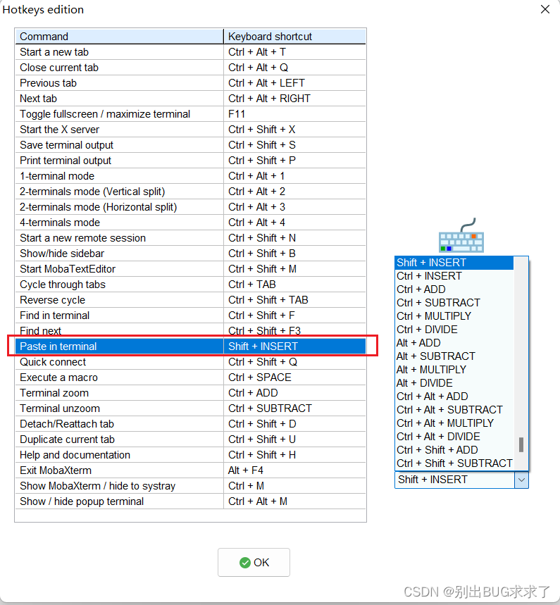 How to paste the contents copied by the computer into mobaxterm? How to copy and paste