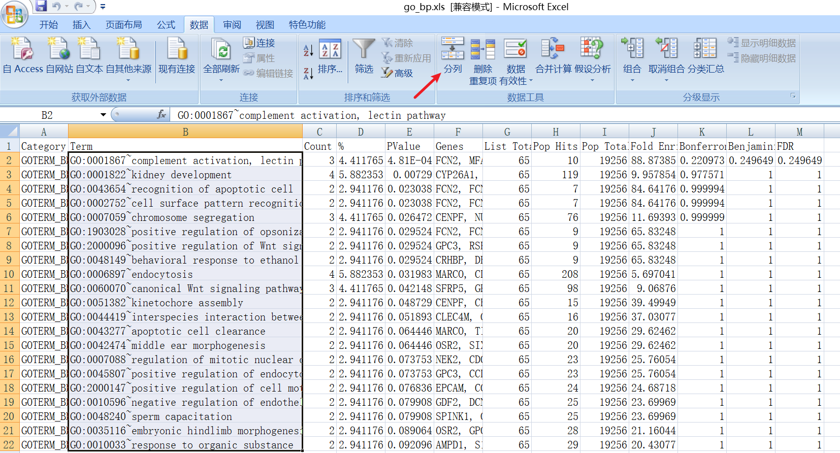 GEO data mining （ 3、 ... and ） Use DAVID Database processing GO、KEGG Enrichment analysis - The first 9 Zhang 