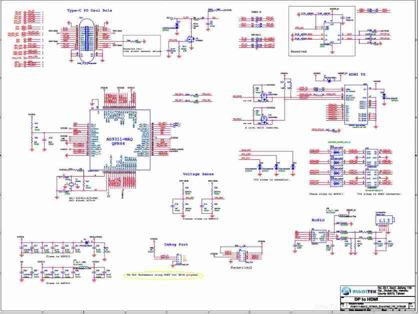 Design method and application of ag9311maq and ag9311mcq in USB type-C docking station or converter