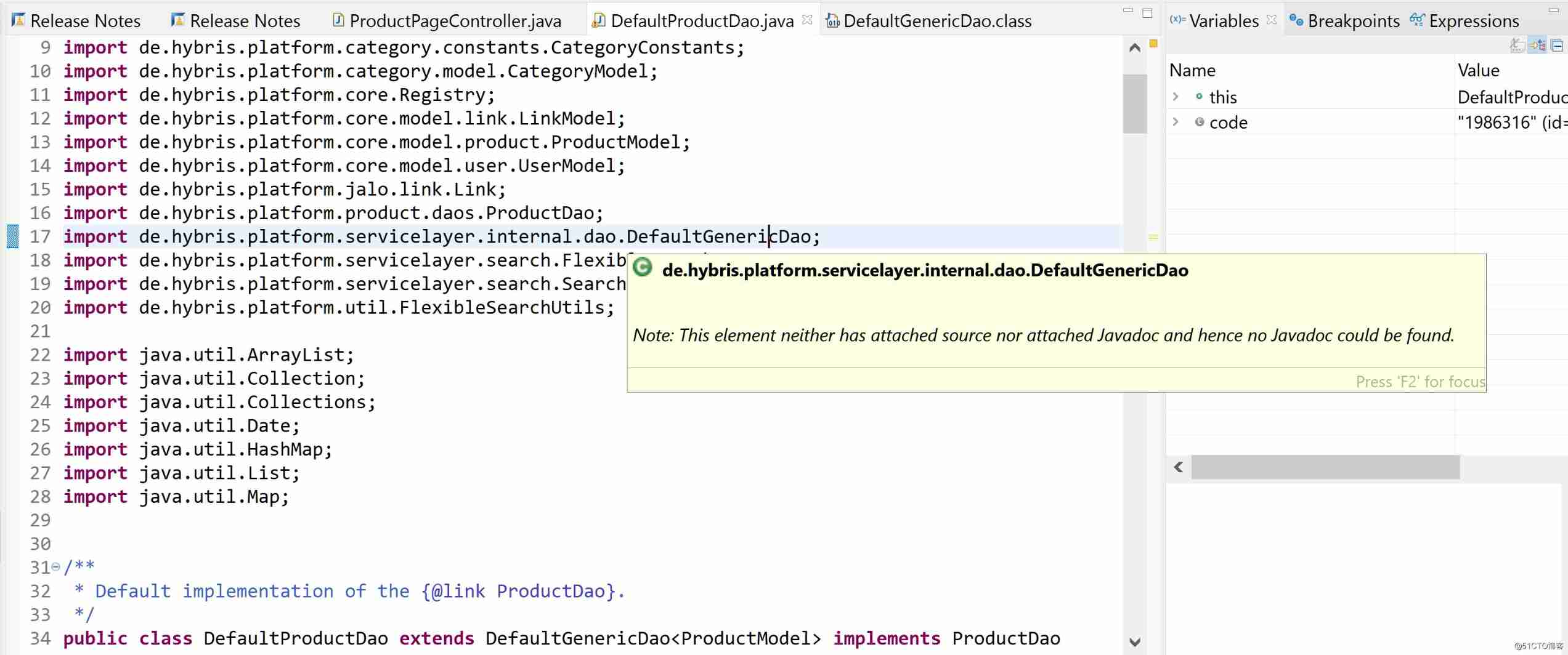 SAP Commerce Cloud Single step debugging of product master data reading _ Compile error _05