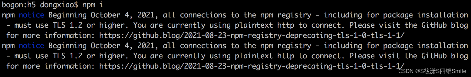 npm报错Beginning October 4, 2021, all connections to the npm registry - including for package installa