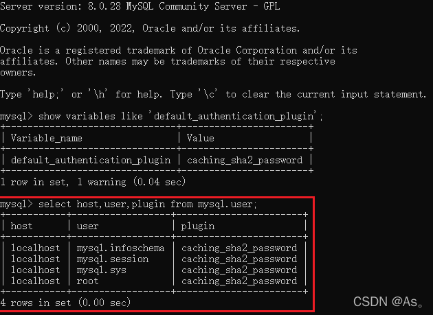 Error connecting to MySQL database: 2059 - authentication plugin 'caching_ sha2_ The solution of 'password'