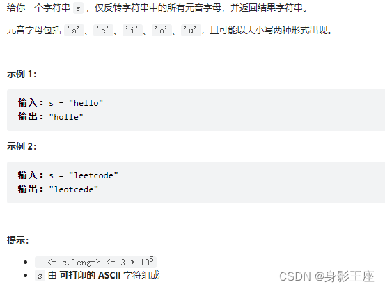 leetcode刷题_反转字符串中的元音字母