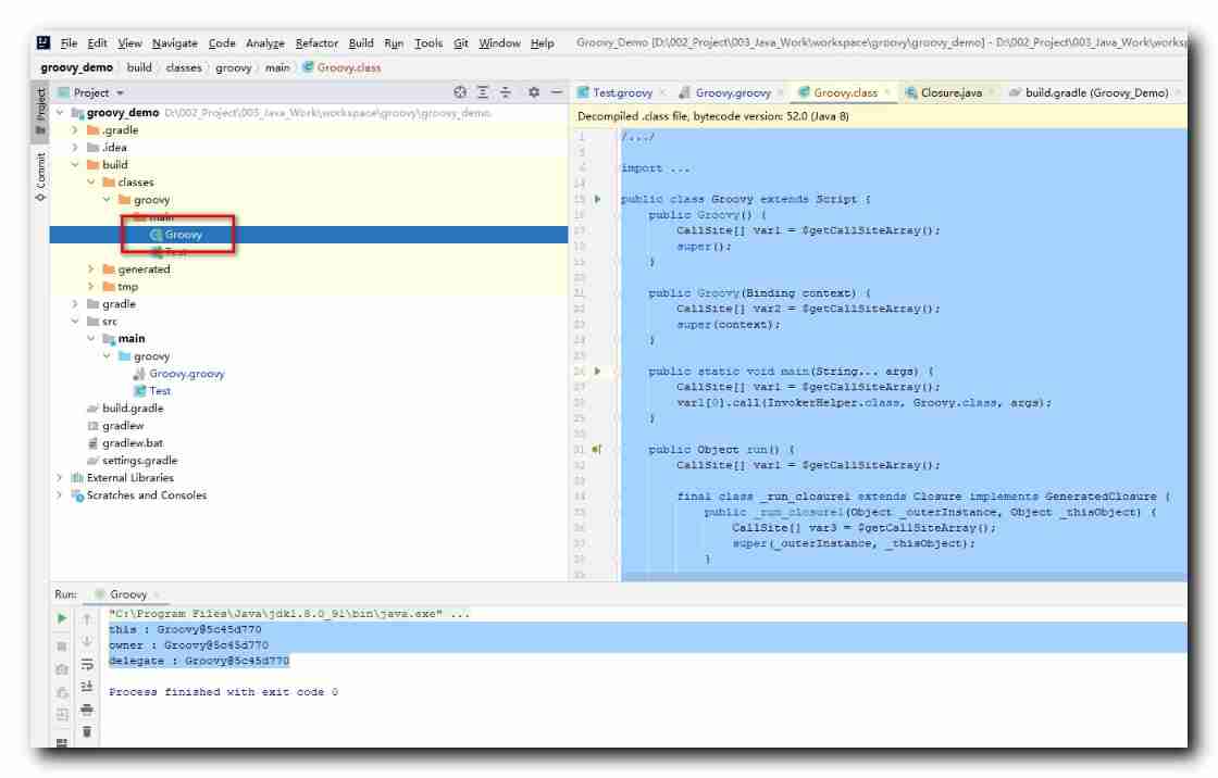 [groovy] closure (Introduction to closure class closure | this, owner, delegate member assignment and source code analysis)