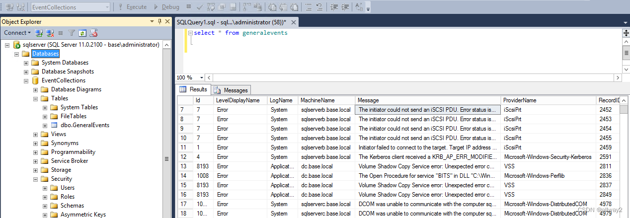 使用 PowerShell 将 Windows 转发事件导入 SQL Server