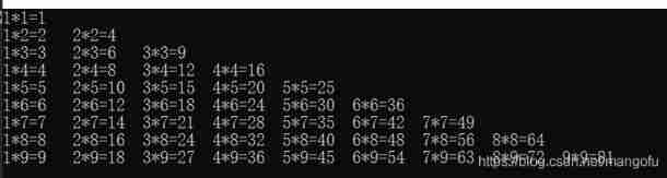 99 multiplication table (C language)