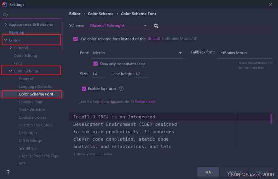 Idea common settings