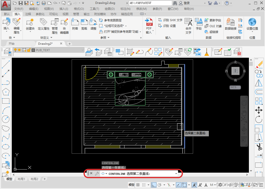 AUTOCAD—— Centerline drawing 