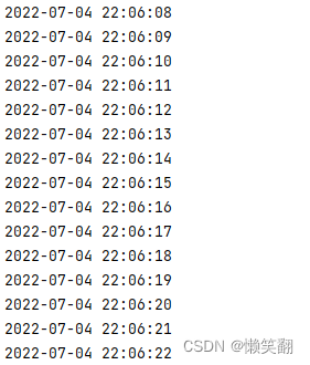 Example 009: pause output for one second