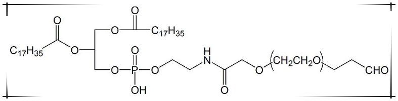 DSPE-PEG-Aldehyde, DSPE-PEG-CHO, Phospholipid-Polyethylene Glycol-Aldehyde A hydrophobic 18-carbon phospholipid