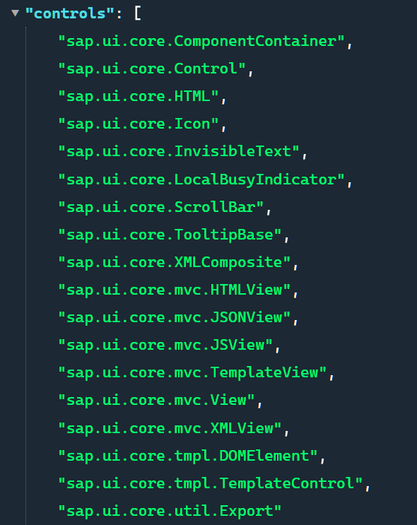 Manifest of SAP ui5 framework json