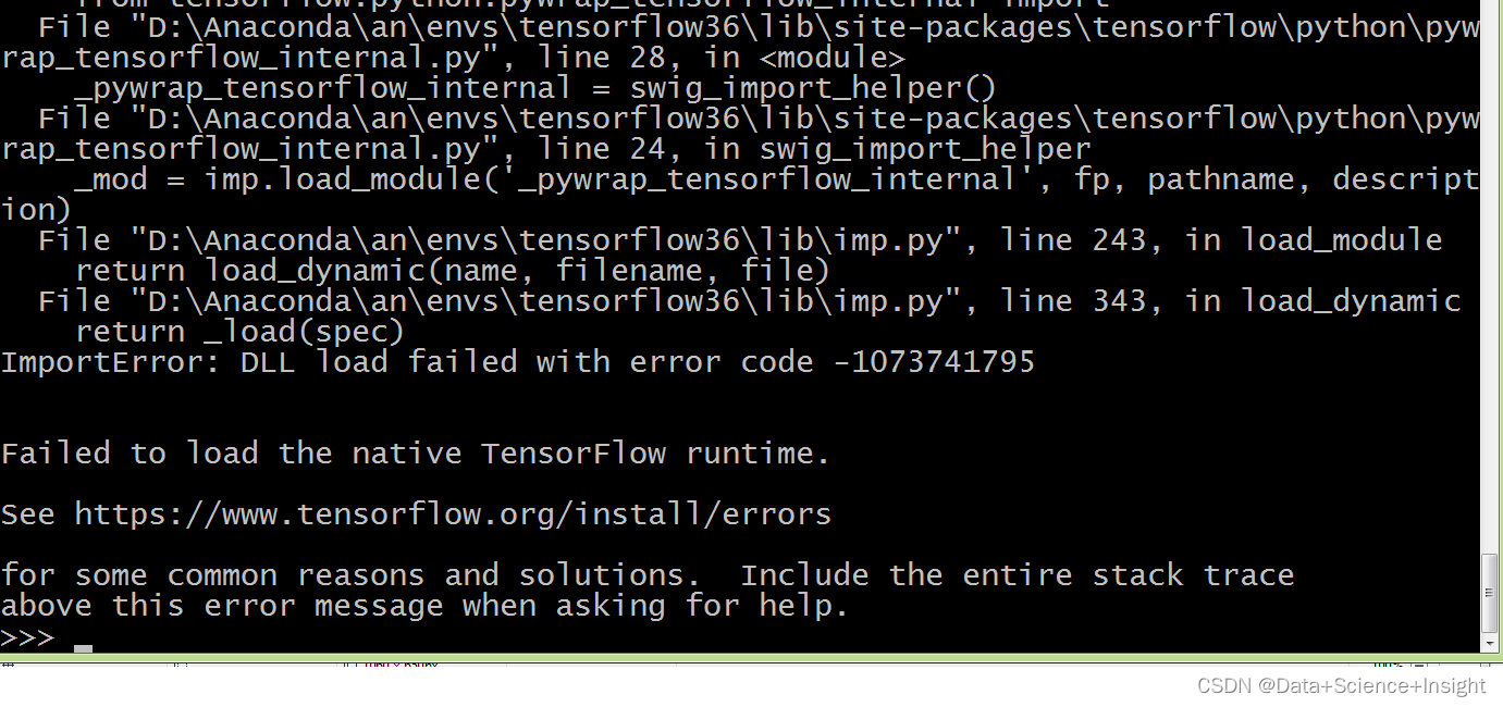 ImportError: DLL load failed with error code -1073741795