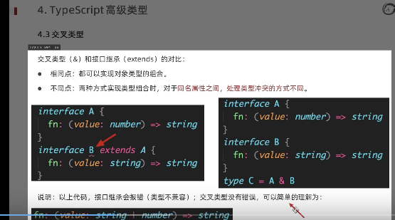 typescript50-交叉类型和接口之间的类型说明