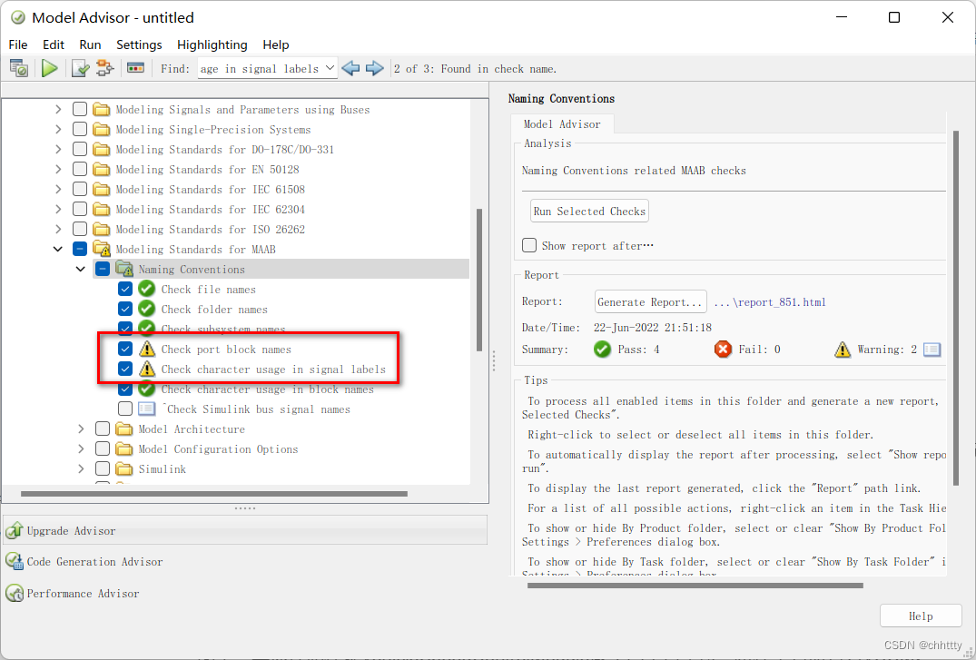 Modeling specifications: naming conventions