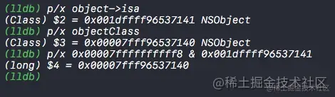 isa Pointer bitwise and get Class Object address 