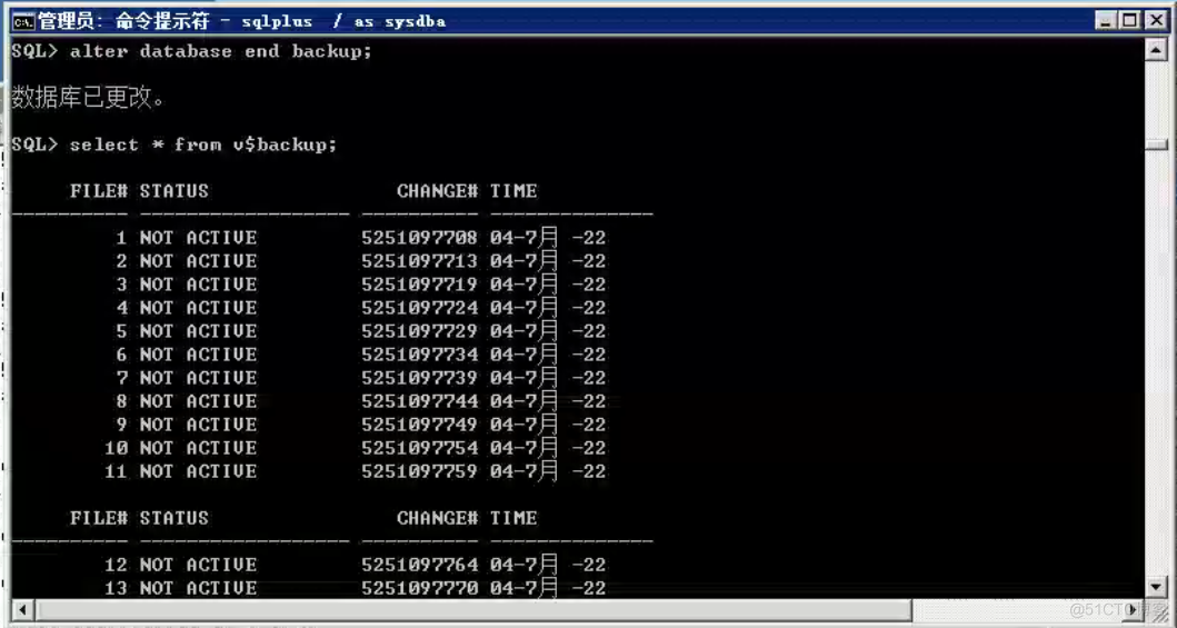 Oracle Fault handling ：Ora-10873：file * needs to be either taken out of backup or media recovered_ database _04