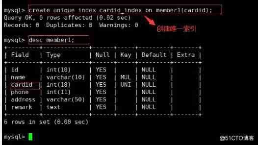 MYSQL Database index _ Table name _07