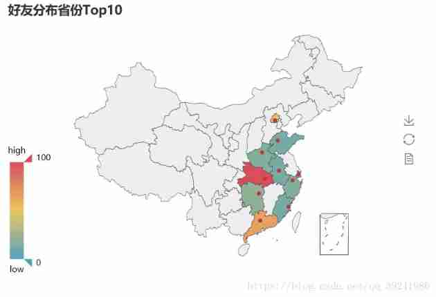  Distribution map of friend provinces 