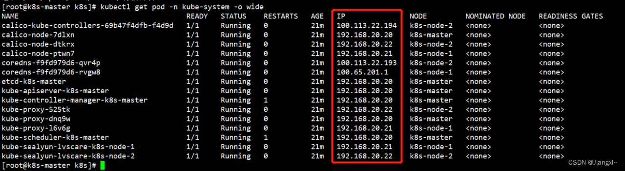 Le Cluster kubernets en cours d'exécution veut ajuster l'adresse du segment réseau du pod