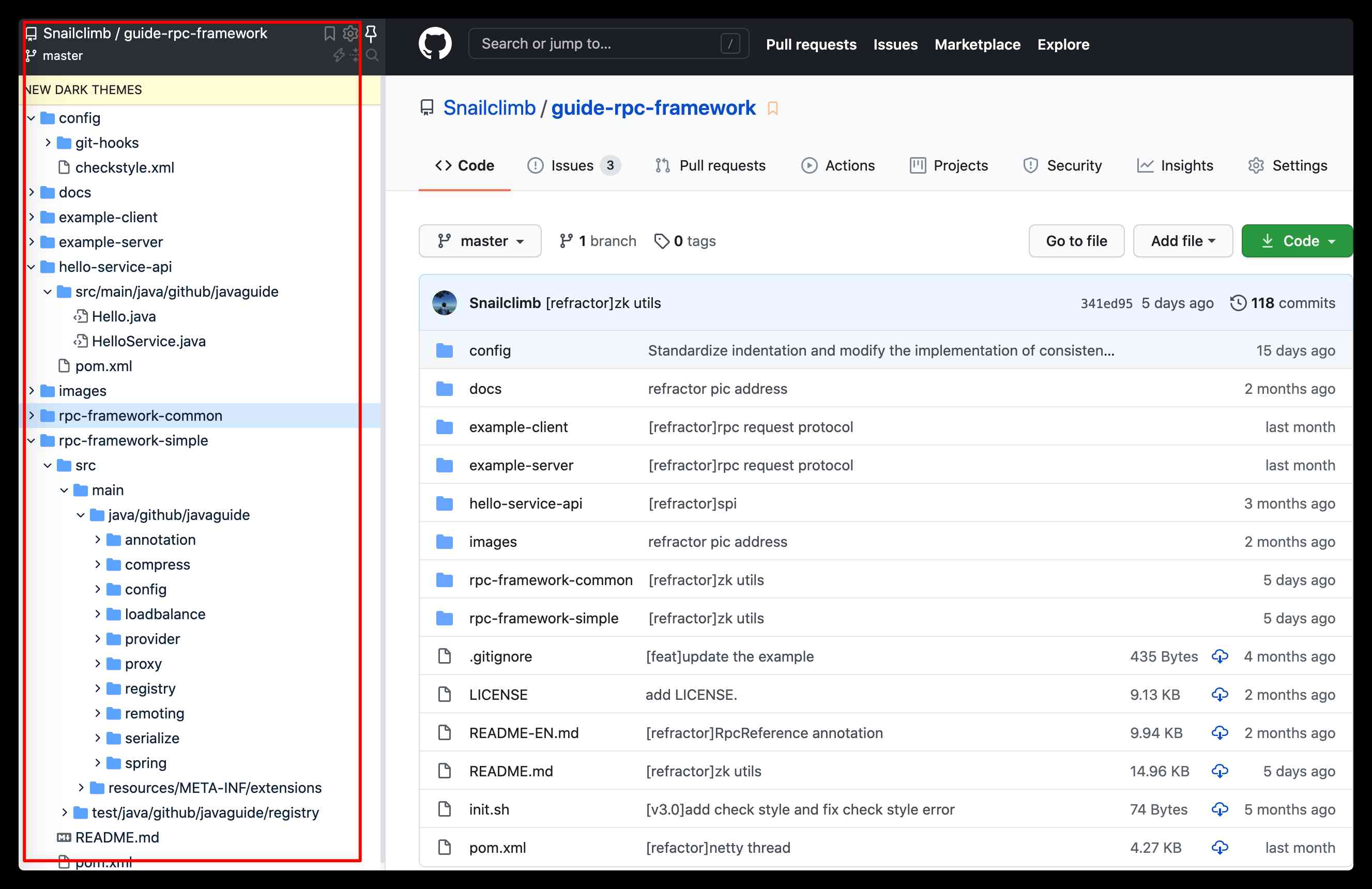 Chrome plug-in unit Octotree