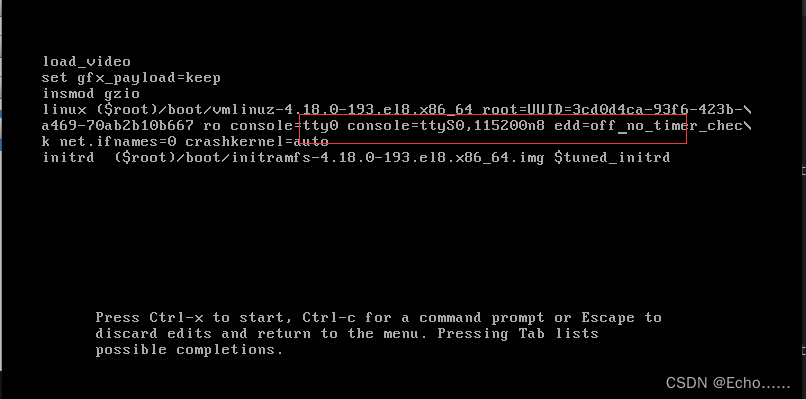 Virtual machine startup prompt probing EDD (edd=off to disable) error