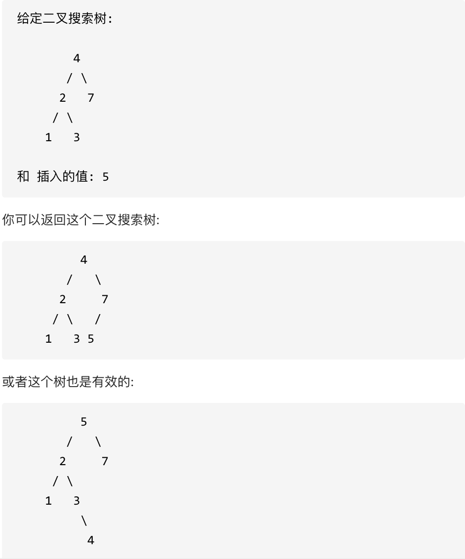 701. Insert operation in binary search tree 