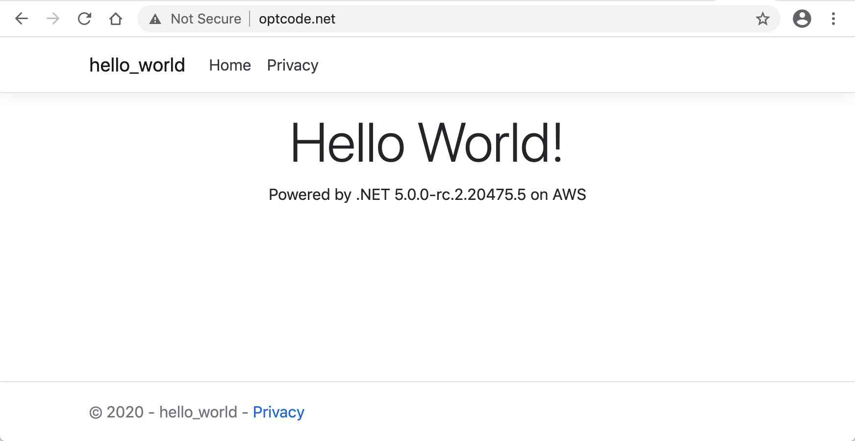 云计算之路-出海记-小目标：Hello World from .NET 5.0 on AWS